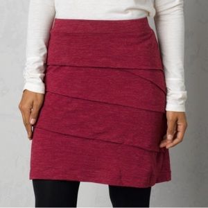 Prana Red Tiered Leah Skirt